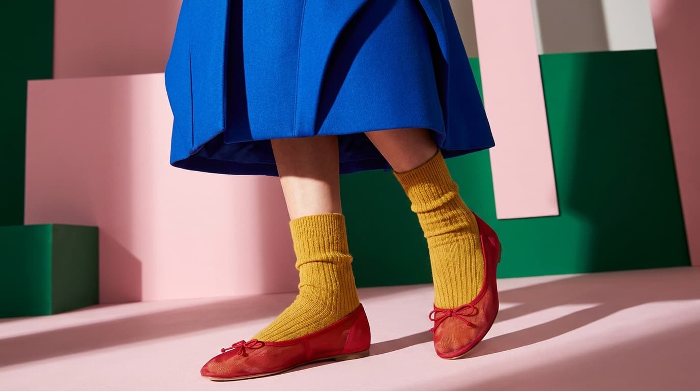 Cómo combinar unas bailarinas, con tabla por colores
