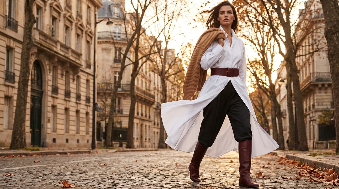 Cómo combinar un vestido camisero: tabla y looks con frío
